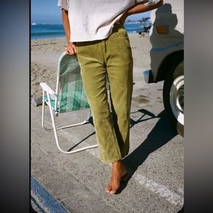 NAKD High waisted straight wide leg jean in khaki green